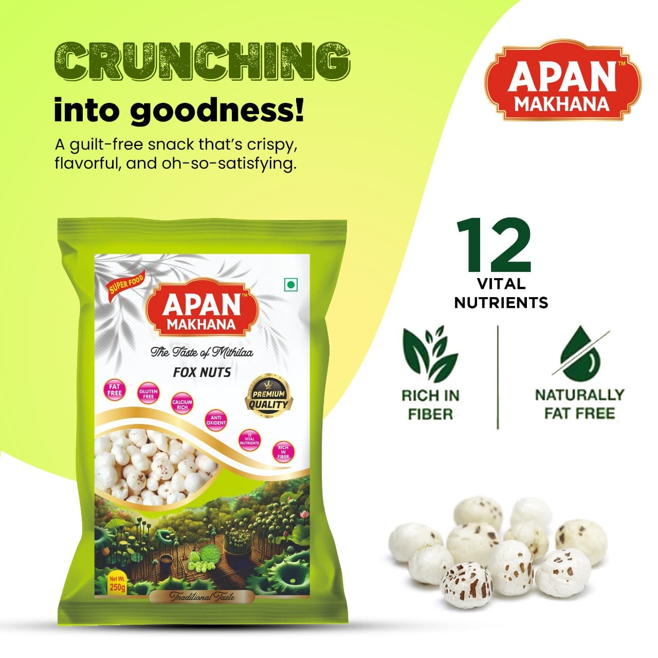 Apan Makhana fox nuts from Mithila, Bihar